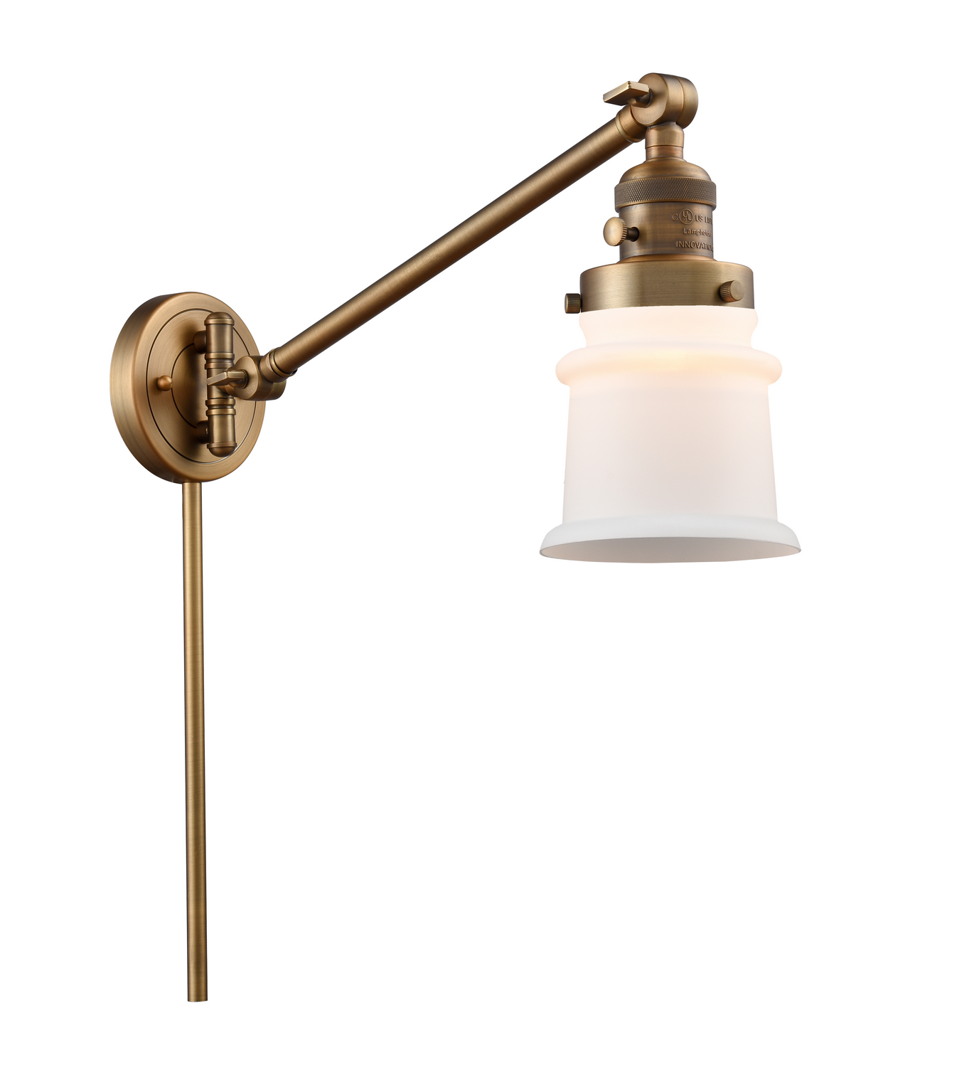One Light Swing Arm by Innovations - Franklin Restoration Collection, Brushed Brass Finish - 237-BB-G181S