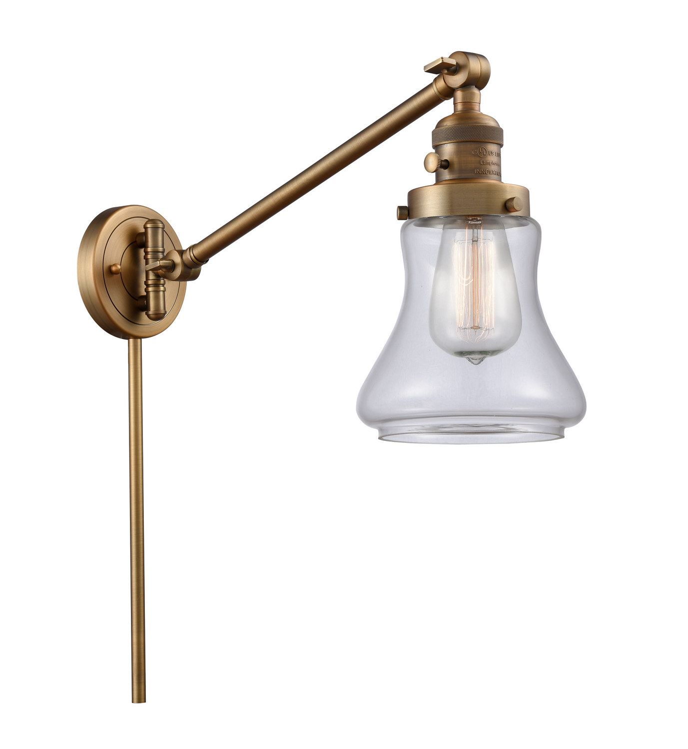 One Light Swing Arm by Innovations - Franklin Restoration Collection, Brushed Brass Finish - 237-BB-G192