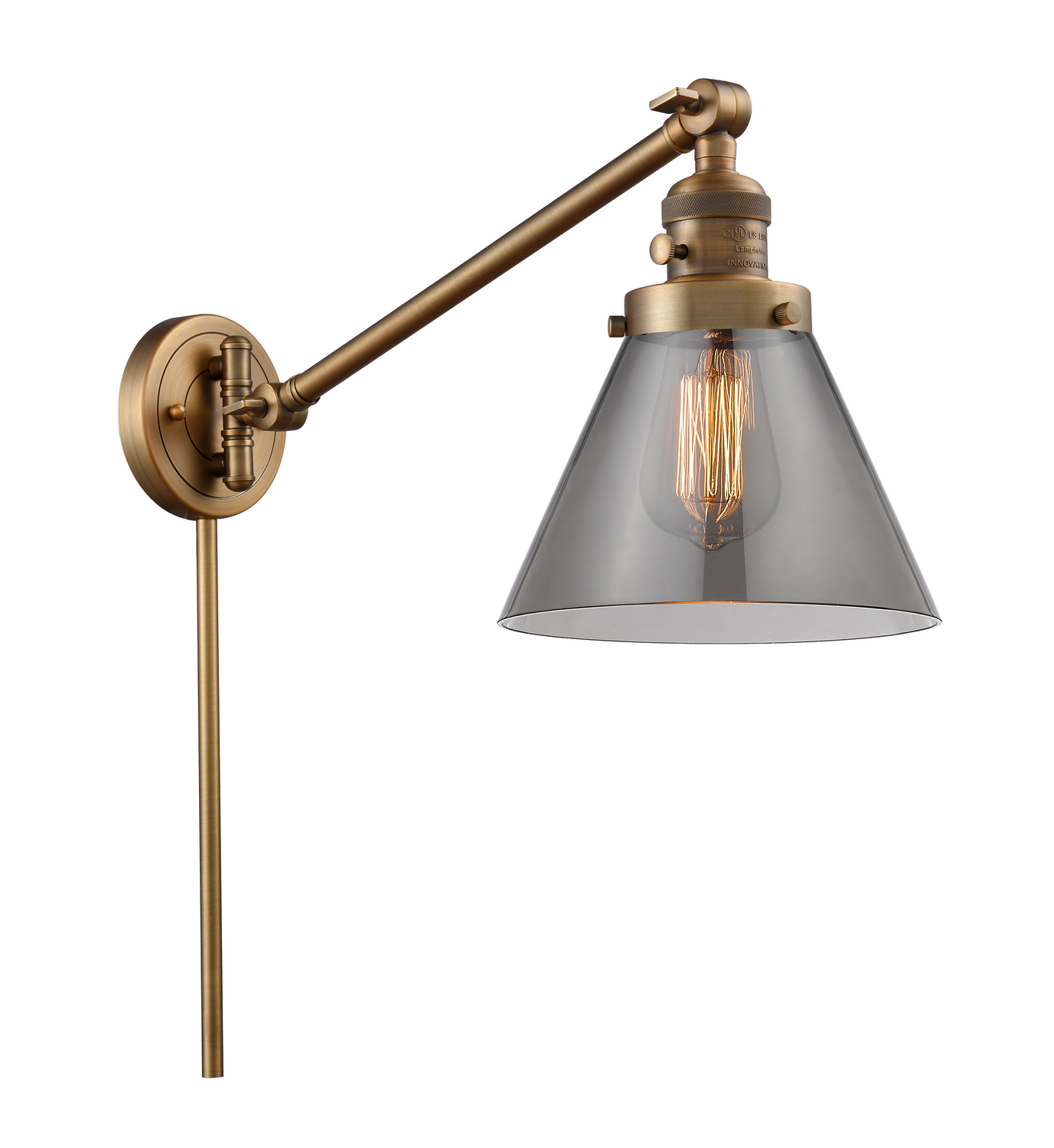 One Light Swing Arm by Innovations - Franklin Restoration Collection, Brushed Brass Finish - 237-BB-G43