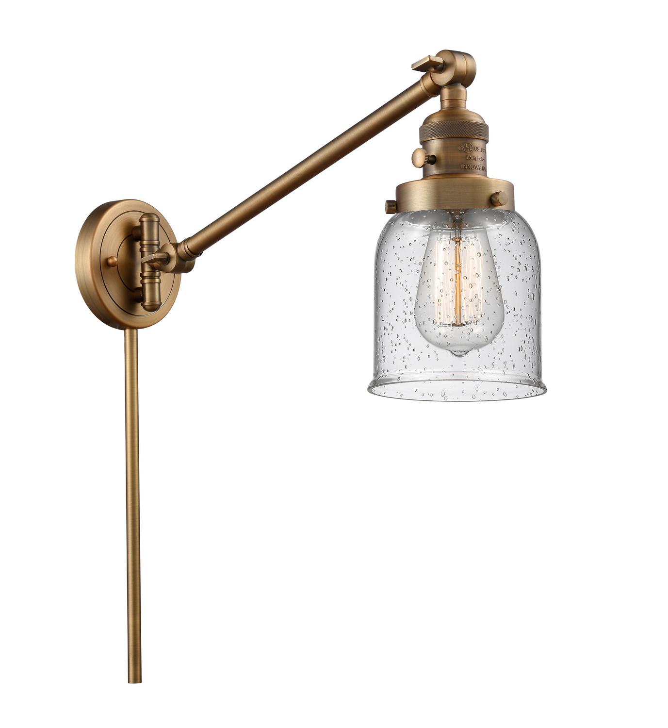 One Light Swing Arm by Innovations - Franklin Restoration Collection, Brushed Brass Finish - 237-BB-G54