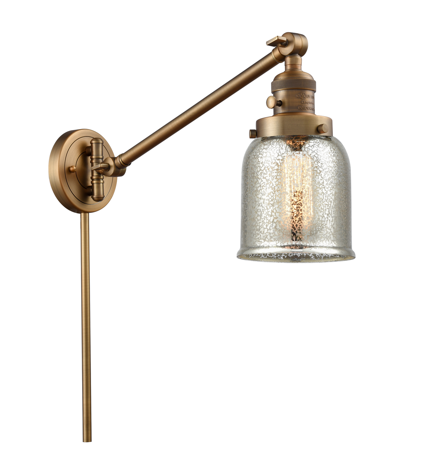 One Light Swing Arm by Innovations - Franklin Restoration Collection, Brushed Brass Finish - 237-BB-G58
