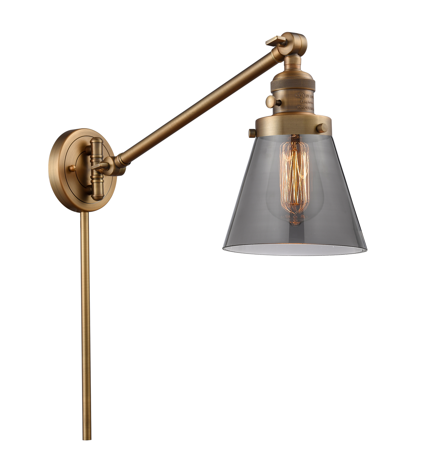 One Light Swing Arm by Innovations - Franklin Restoration Collection, Brushed Brass Finish - 237-BB-G63