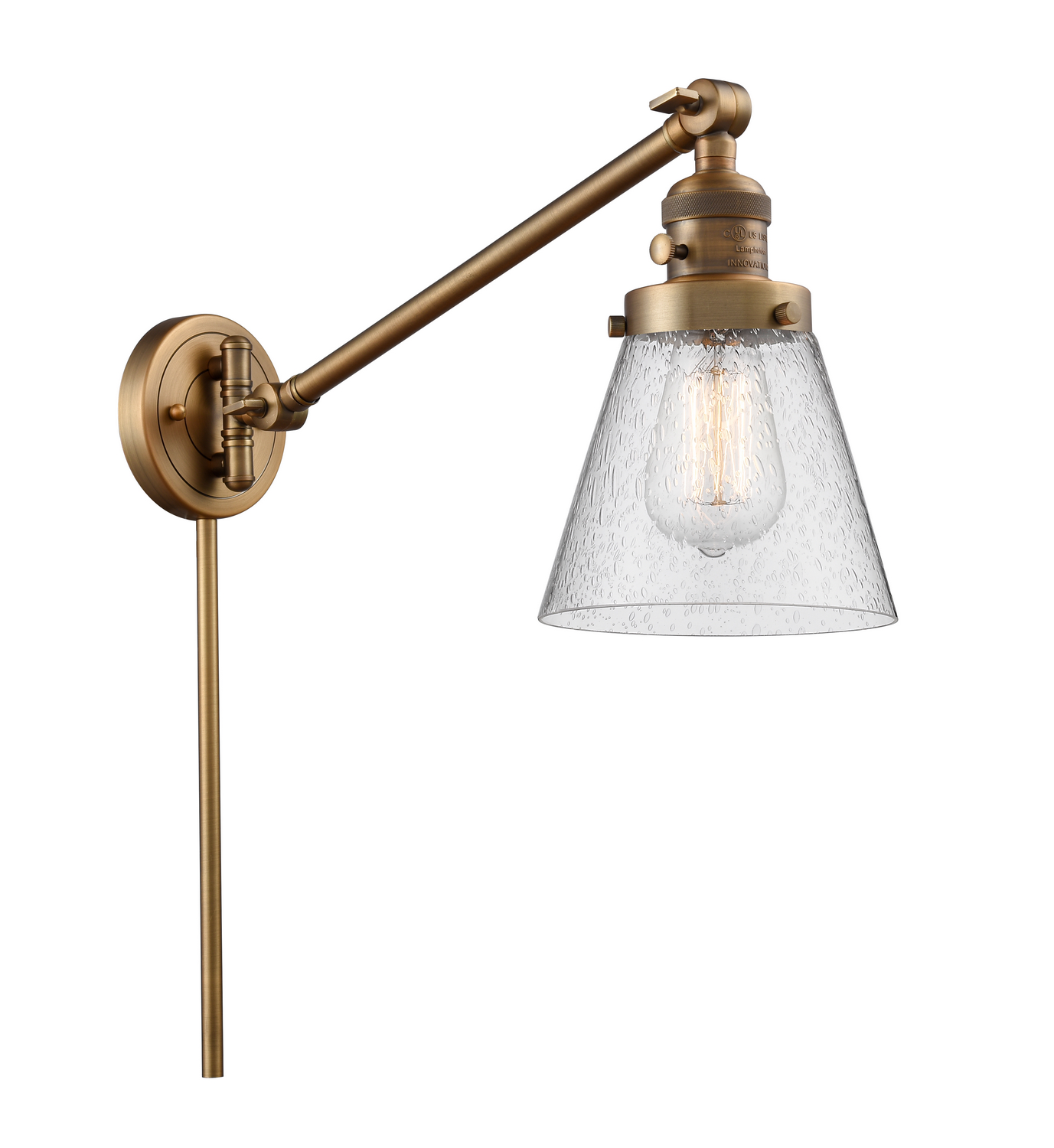 One Light Swing Arm by Innovations - Franklin Restoration Collection, Brushed Brass Finish - 237-BB-G64