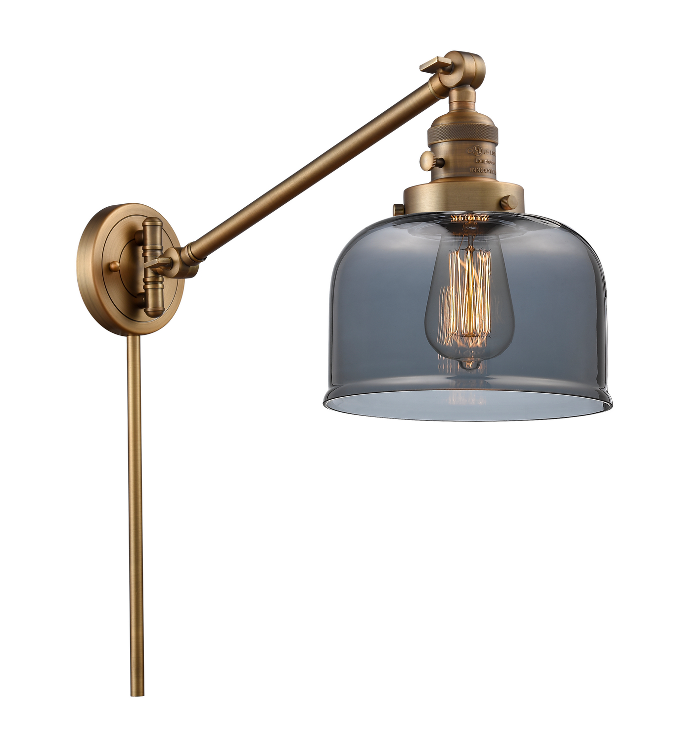 One Light Swing Arm by Innovations - Franklin Restoration Collection, Brushed Brass Finish - 237-BB-G73