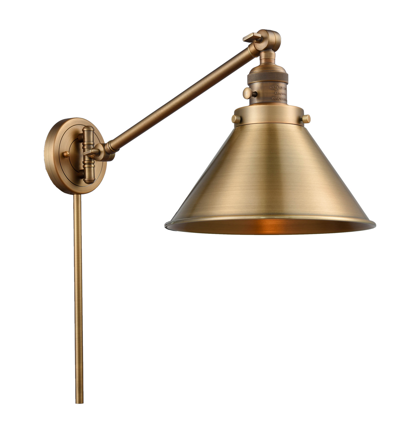 One Light Swing Arm by Innovations - Franklin Restoration Collection, Brushed Brass Finish - 237-BB-M10-BB
