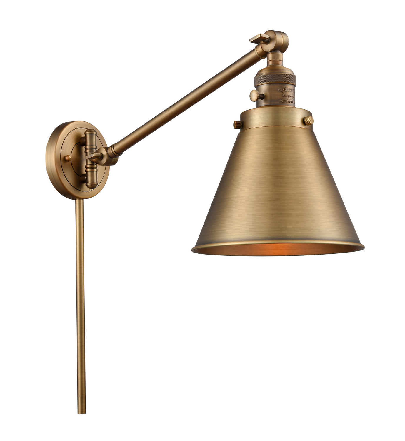One Light Swing Arm by Innovations - Franklin Restoration Collection, Brushed Brass Finish - 237-BB-M13-BB