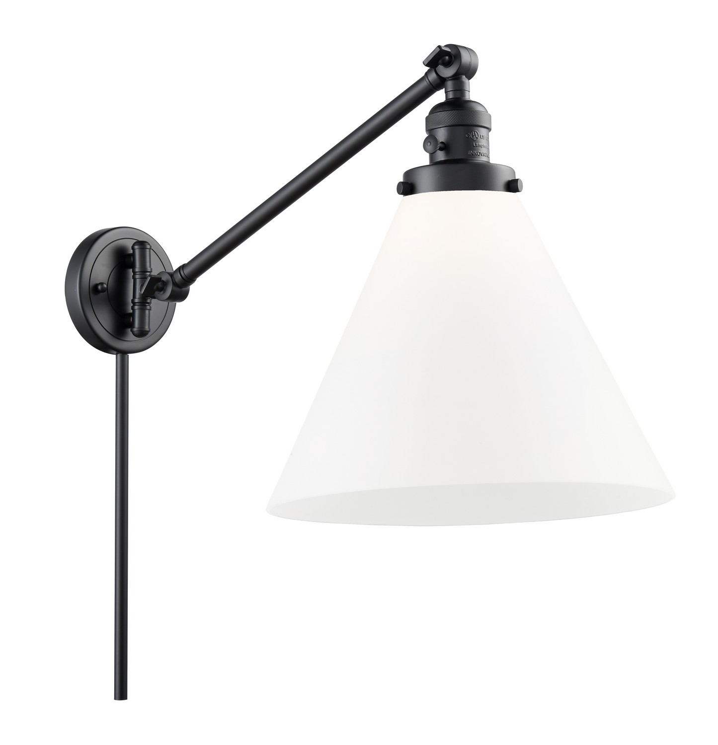 One Light Swing Arm by Innovations - Franklin Restoration Collection, Matte Black Finish - 237-BK-G41-L
