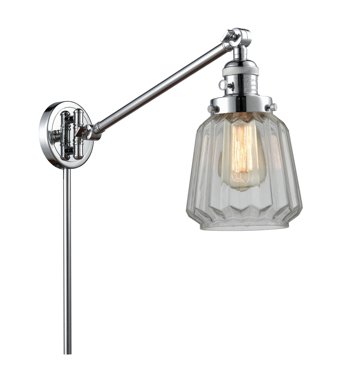 One Light Swing Arm by Innovations - Franklin Restoration Collection, Polished Chrome Finish - 237-PC-G142