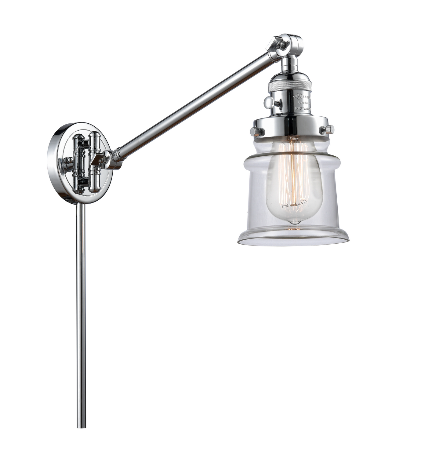 One Light Swing Arm by Innovations - Franklin Restoration Collection, Polished Chrome Finish - 237-PC-G182S