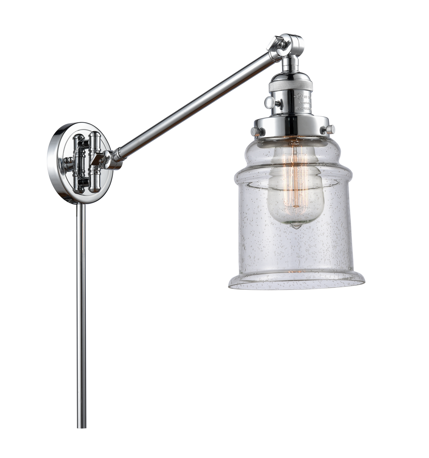 One Light Swing Arm by Innovations - Franklin Restoration Collection, Polished Chrome Finish - 237-PC-G184