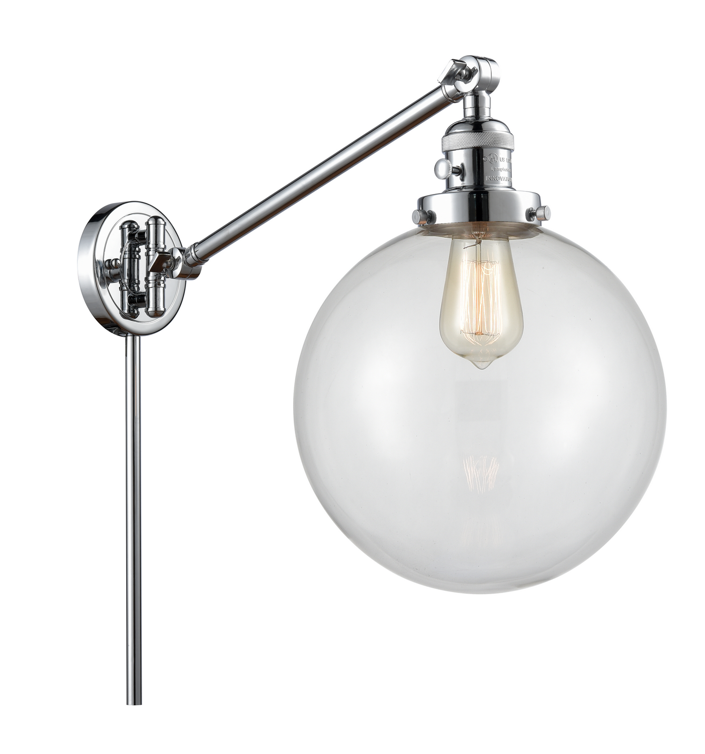 One Light Swing Arm by Innovations - Franklin Restoration Collection, Polished Chrome Finish - 237-PC-G202-10