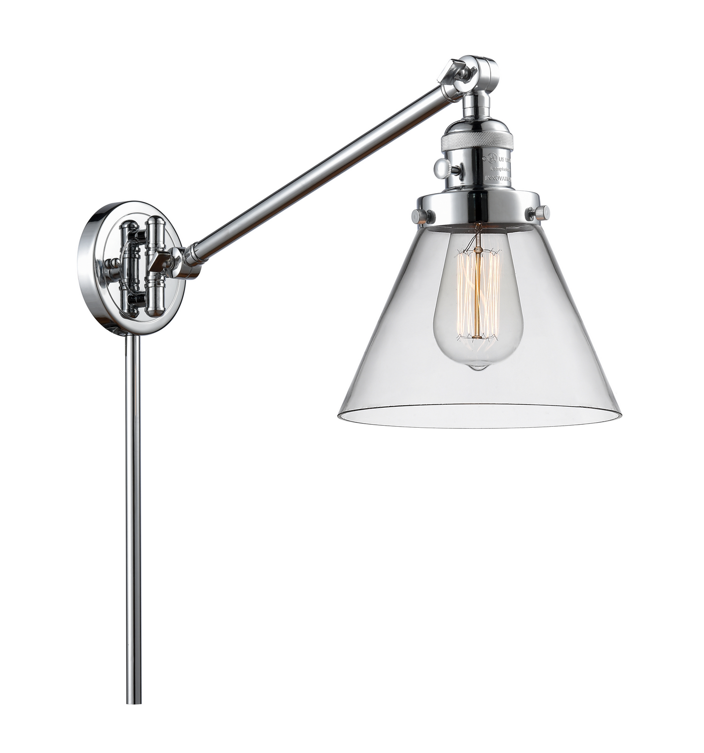 One Light Swing Arm by Innovations - Franklin Restoration Collection, Polished Chrome Finish - 237-PC-G42