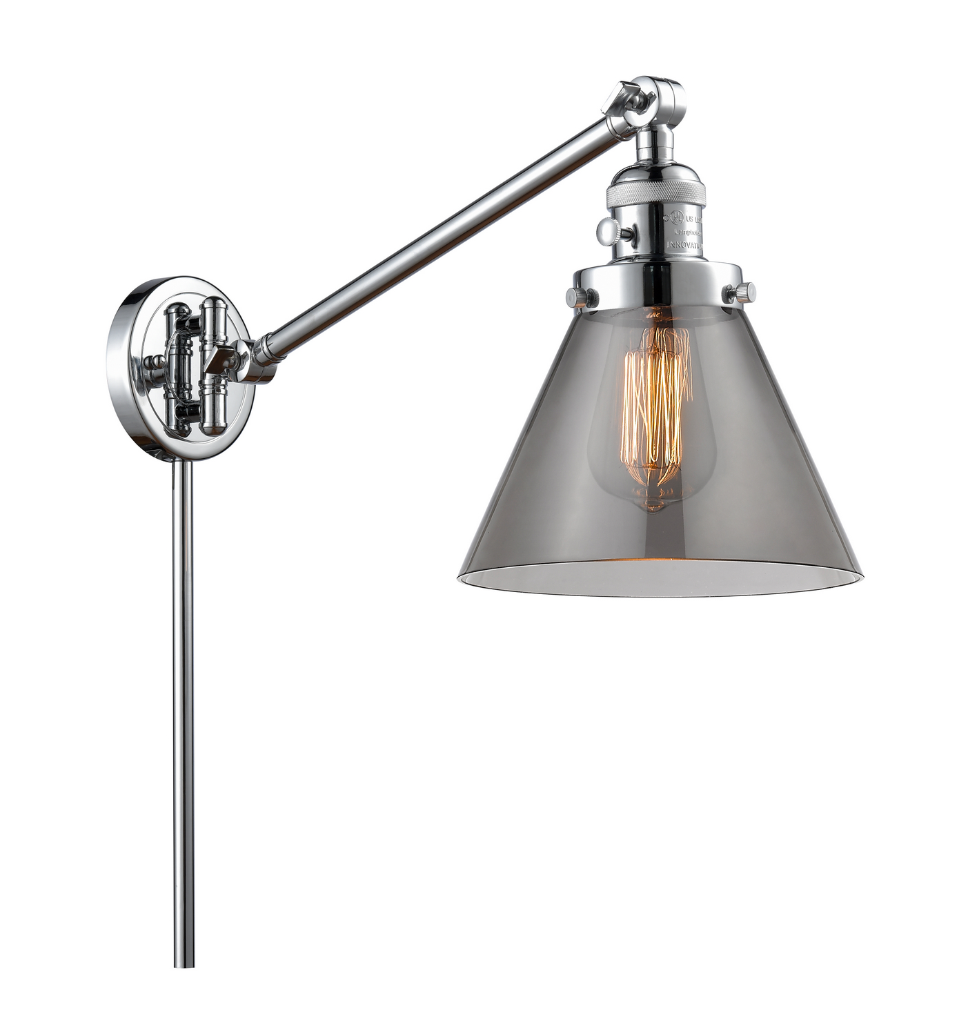 One Light Swing Arm by Innovations - Franklin Restoration Collection, Polished Chrome Finish - 237-PC-G43
