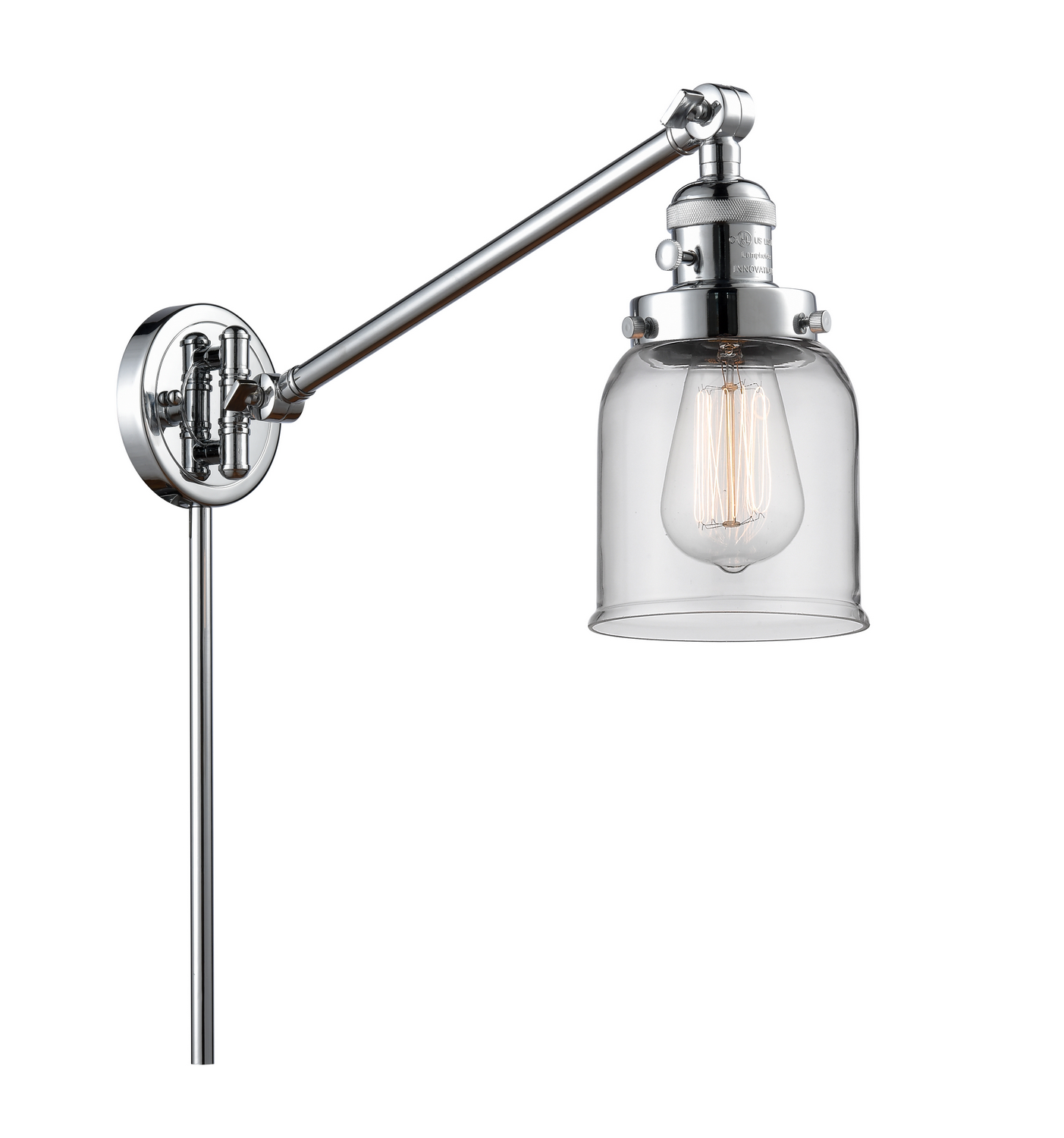 One Light Swing Arm by Innovations - Franklin Restoration Collection, Polished Chrome Finish - 237-PC-G52
