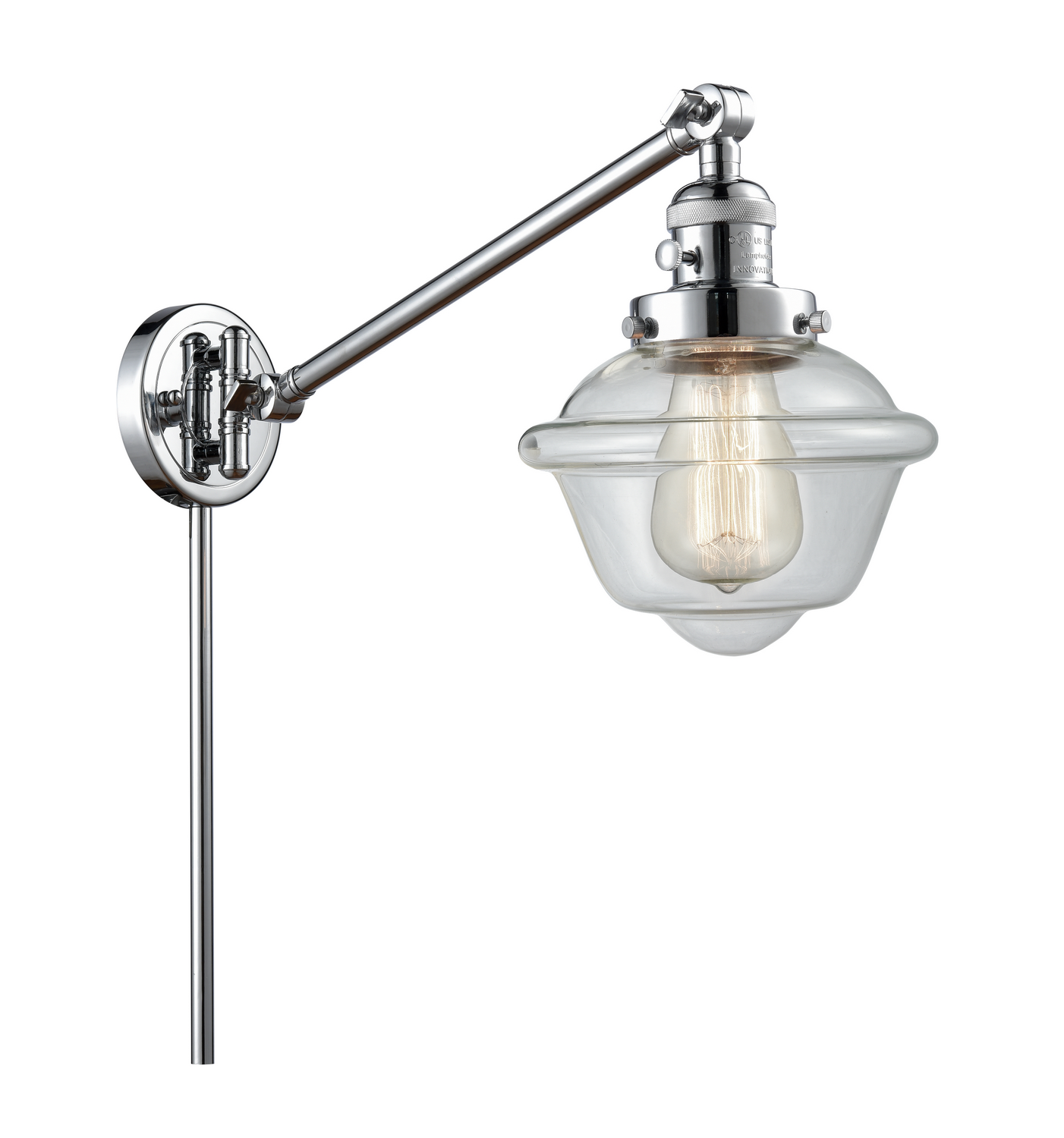 One Light Swing Arm by Innovations - Franklin Restoration Collection, Polished Chrome Finish - 237-PC-G532