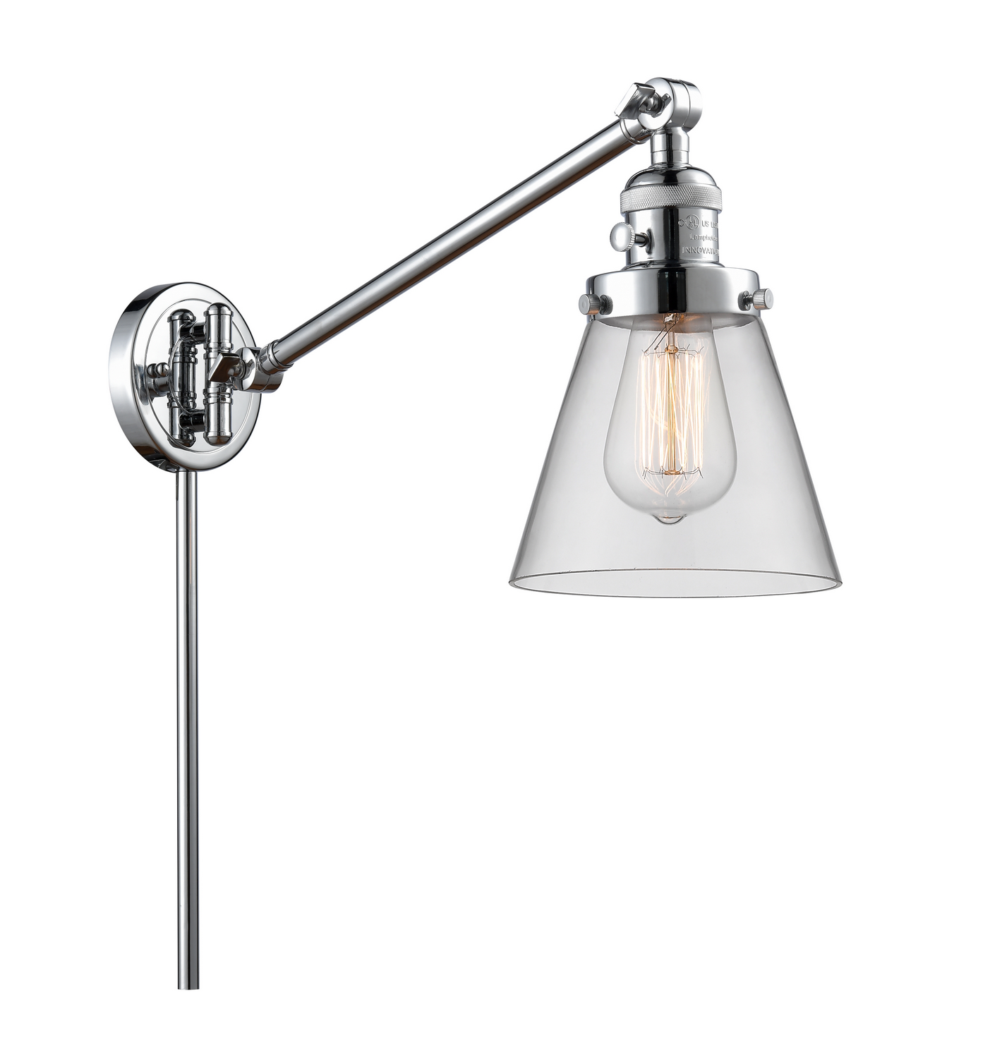 One Light Swing Arm by Innovations - Franklin Restoration Collection, Polished Chrome Finish - 237-PC-G62