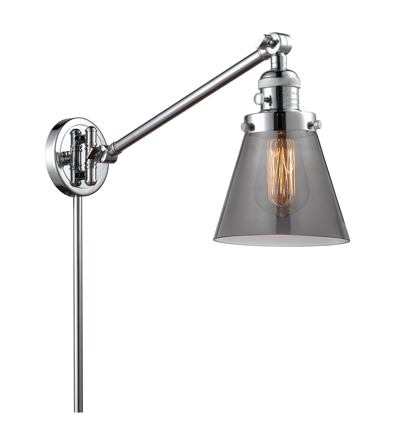 One Light Swing Arm by Innovations - Franklin Restoration Collection, Polished Chrome Finish - 237-PC-G63