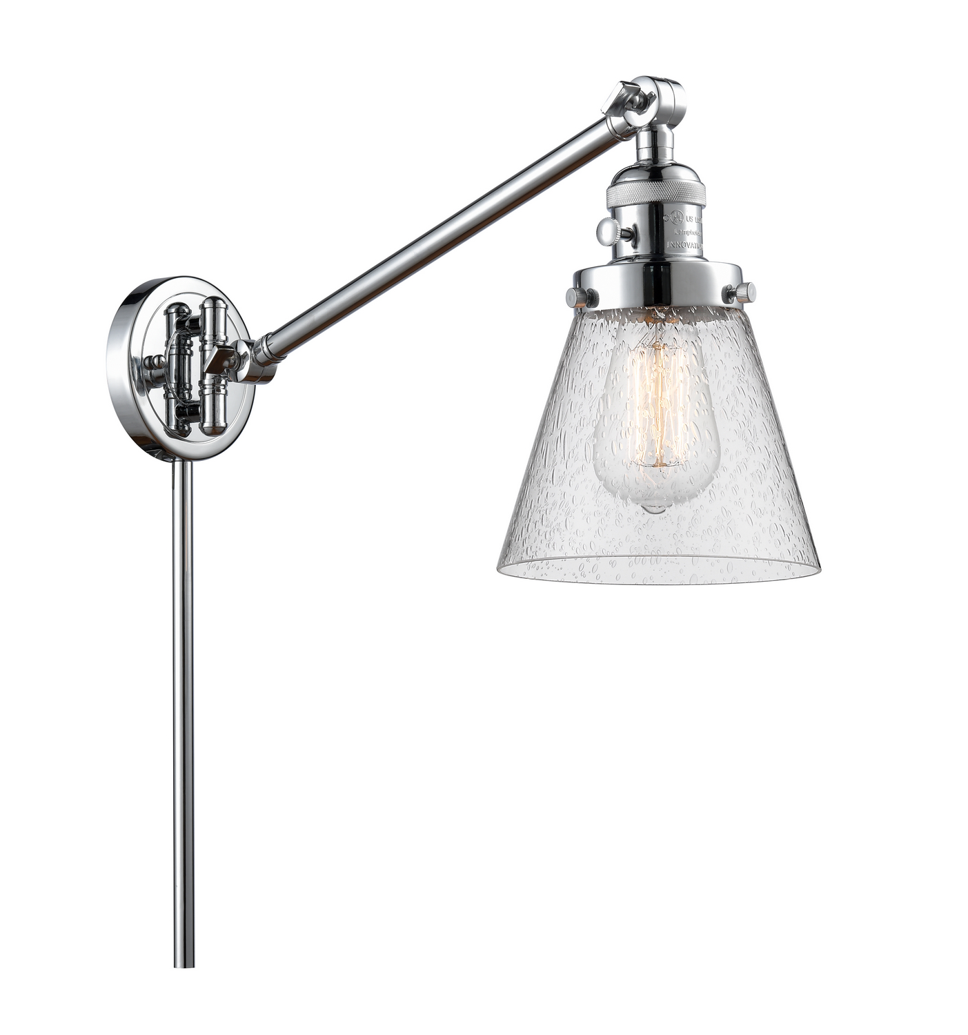 One Light Swing Arm by Innovations - Franklin Restoration Collection, Polished Chrome Finish - 237-PC-G64