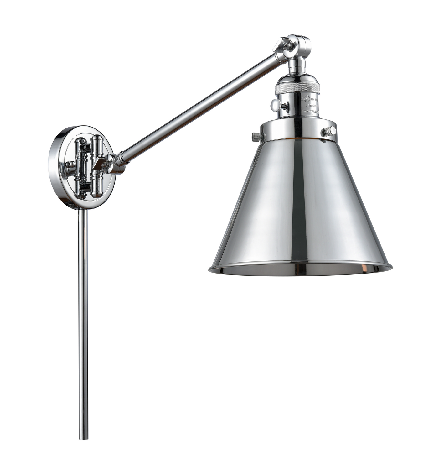One Light Swing Arm by Innovations - Franklin Restoration Collection, Polished Chrome Finish - 237-PC-M13-PC