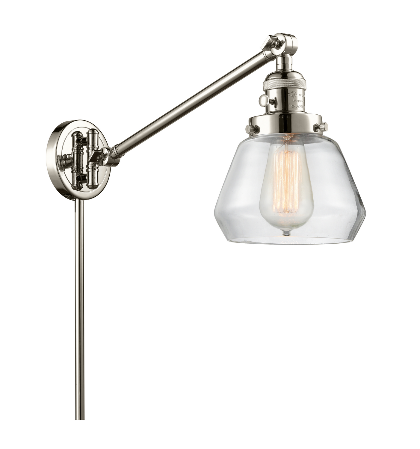 One Light Swing Arm by Innovations - Franklin Restoration Collection, Polished Nickel Finish - 237-PN-G172