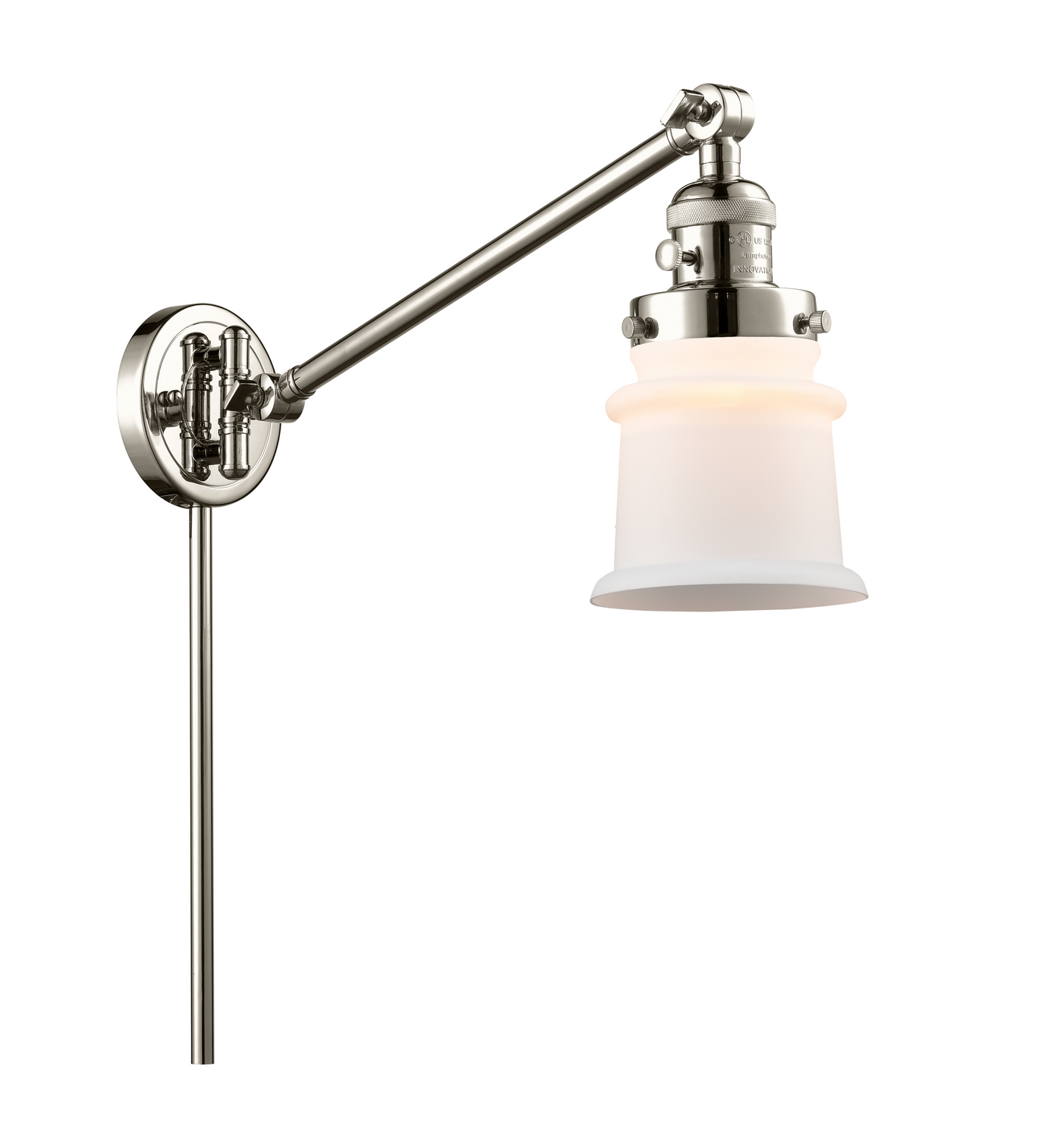 One Light Swing Arm by Innovations - Franklin Restoration Collection, Polished Nickel Finish - 237-PN-G181S