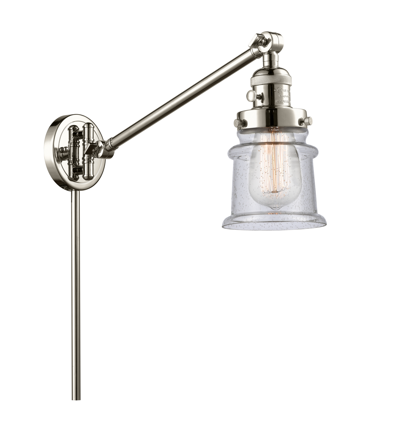 One Light Swing Arm by Innovations - Franklin Restoration Collection, Polished Nickel Finish - 237-PN-G184S