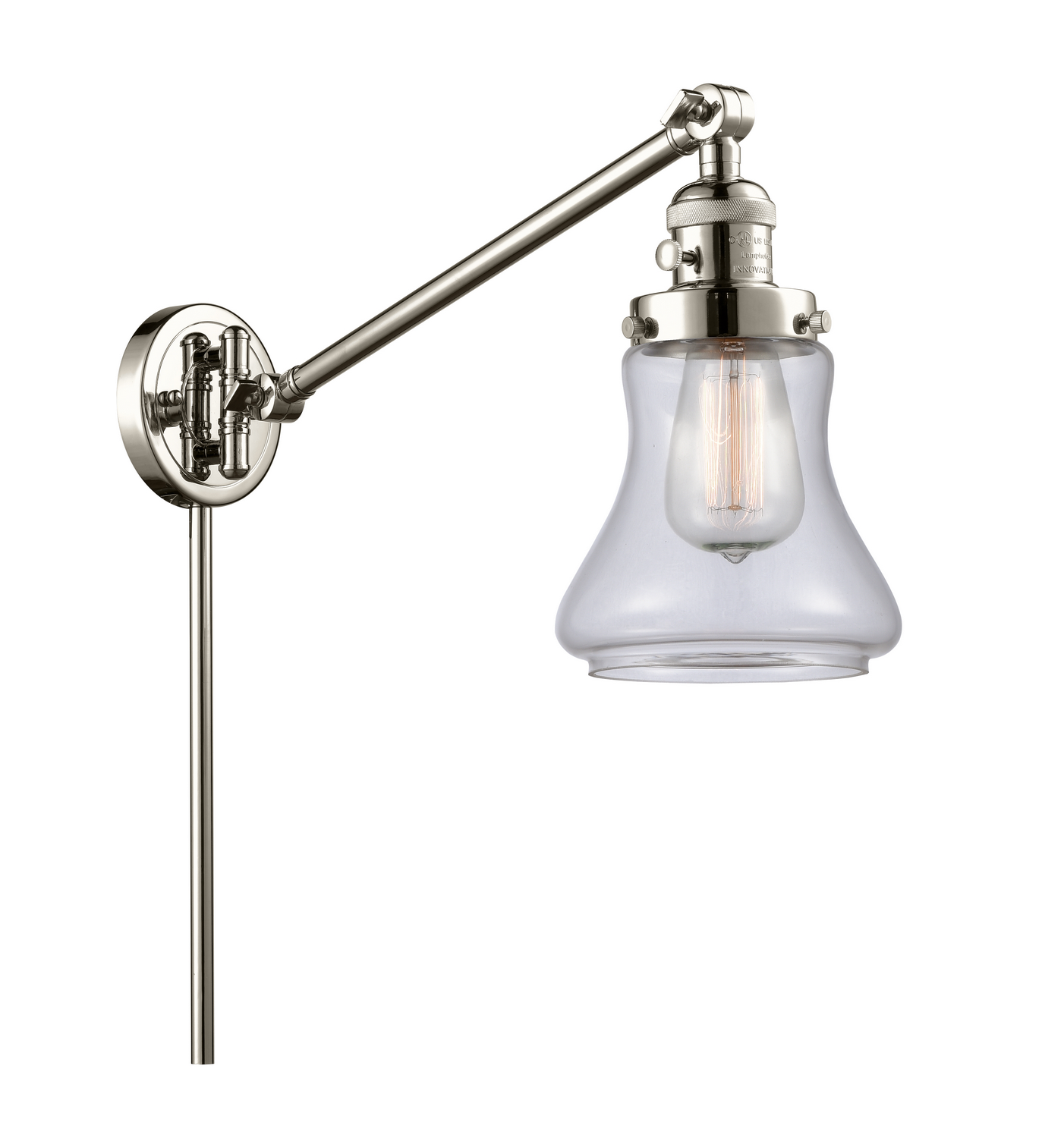 One Light Swing Arm by Innovations - Franklin Restoration Collection, Polished Nickel Finish - 237-PN-G192