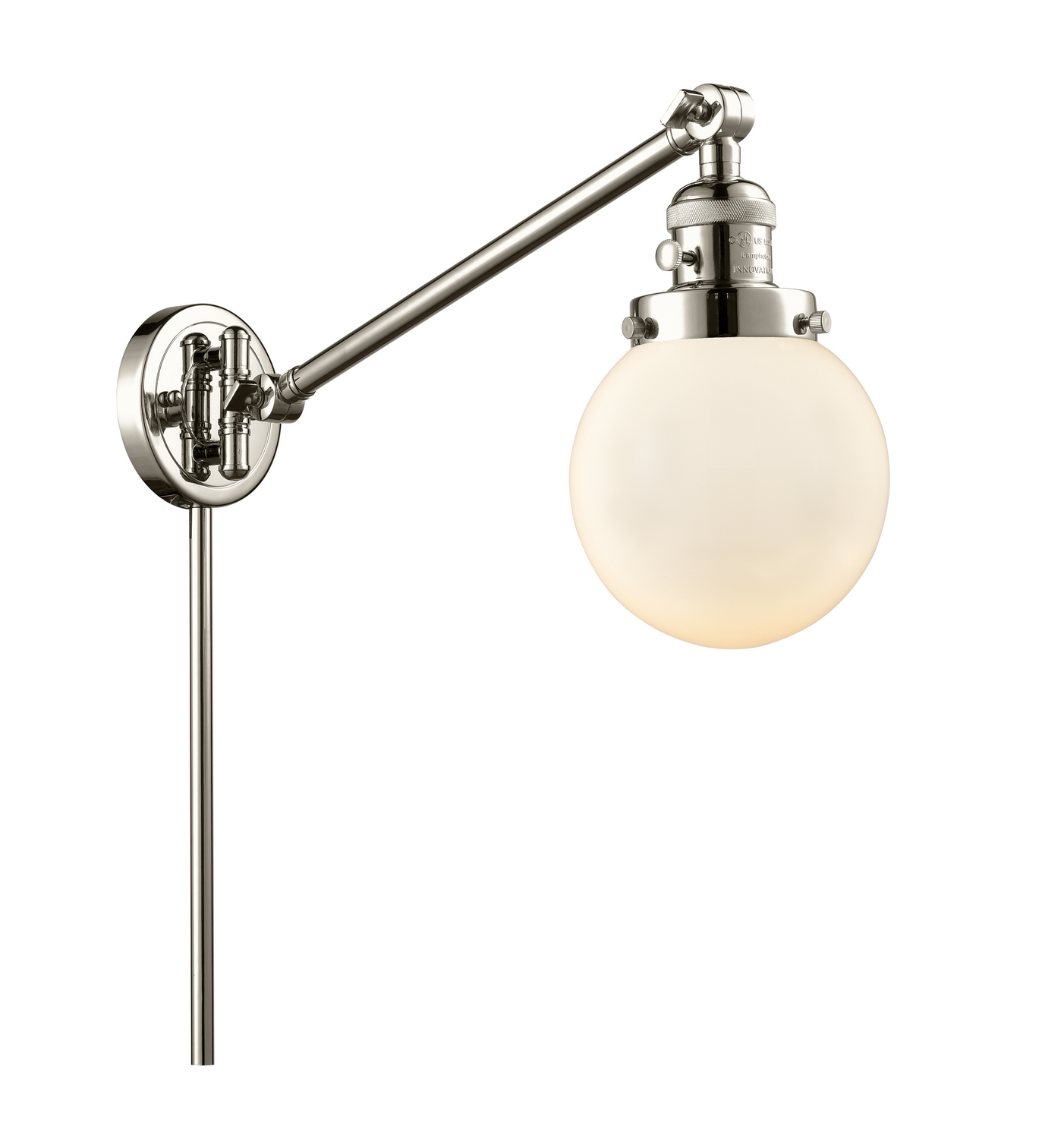 One Light Swing Arm by Innovations - Franklin Restoration Collection, Polished Nickel Finish - 237-PN-G201-6