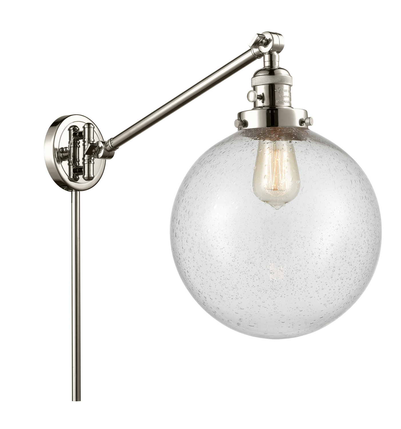 One Light Swing Arm by Innovations - Franklin Restoration Collection, Polished Nickel Finish - 237-PN-G204-10