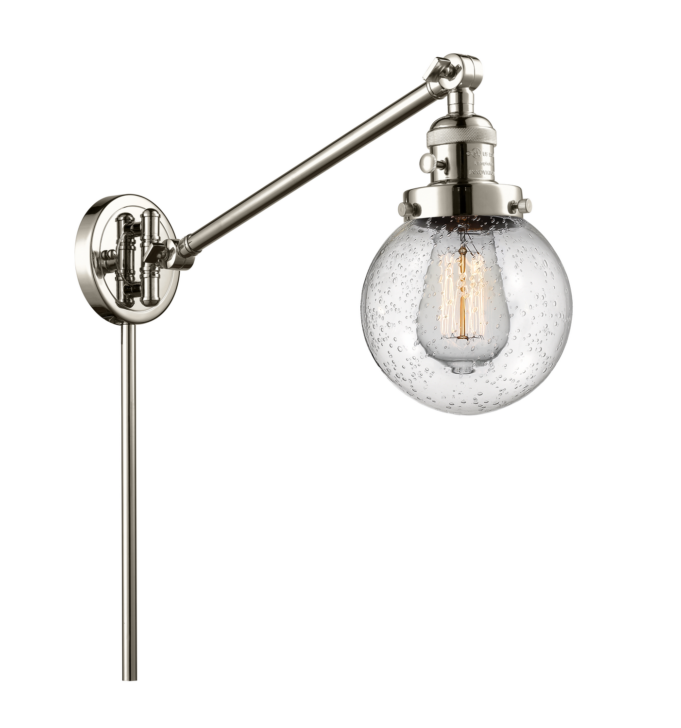 One Light Swing Arm by Innovations - Franklin Restoration Collection, Polished Nickel Finish - 237-PN-G204-6