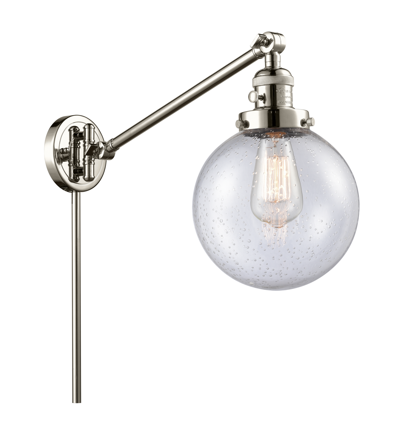 One Light Swing Arm by Innovations - Franklin Restoration Collection, Polished Nickel Finish - 237-PN-G204-8