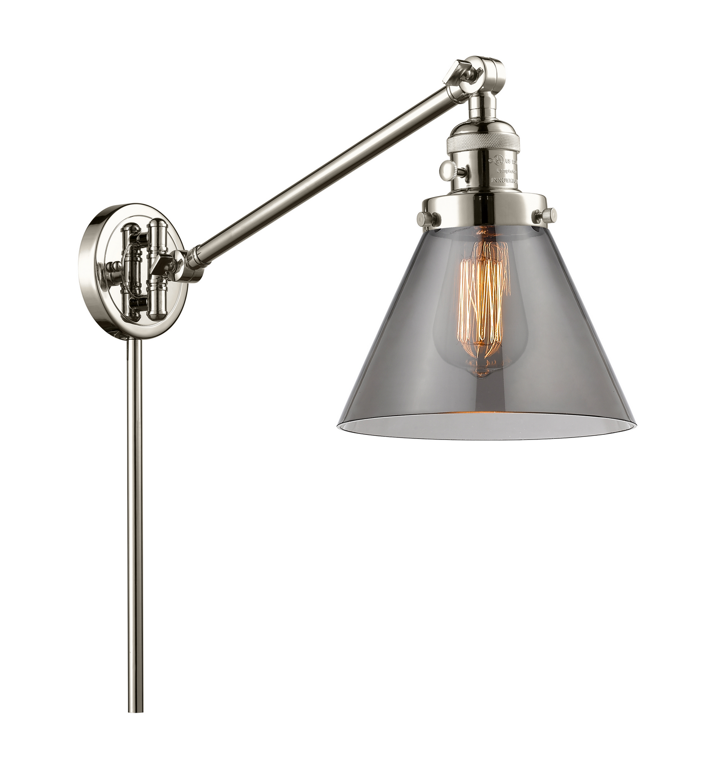 One Light Swing Arm by Innovations - Franklin Restoration Collection, Polished Nickel Finish - 237-PN-G43