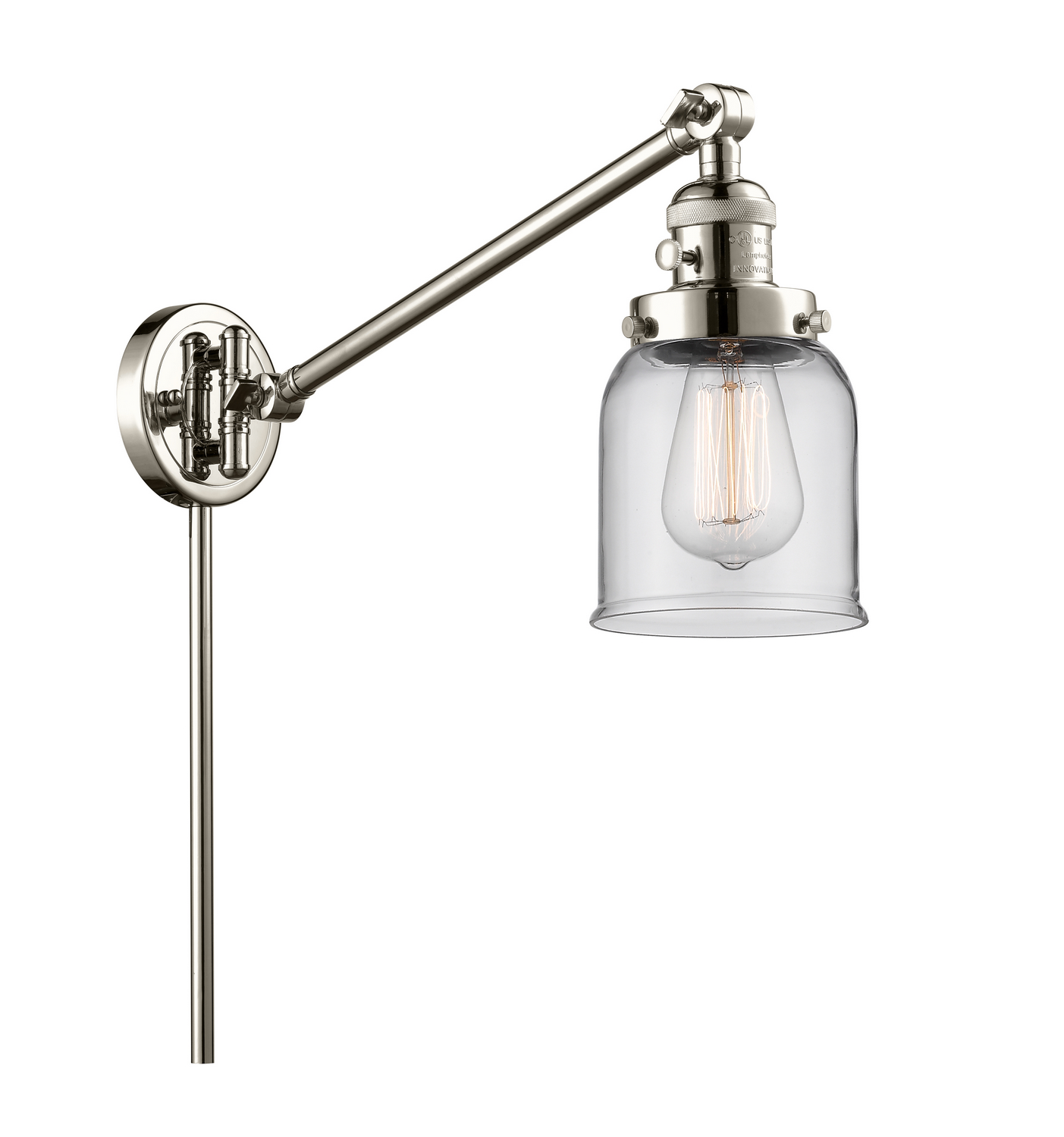 One Light Swing Arm by Innovations - Franklin Restoration Collection, Polished Nickel Finish - 237-PN-G52