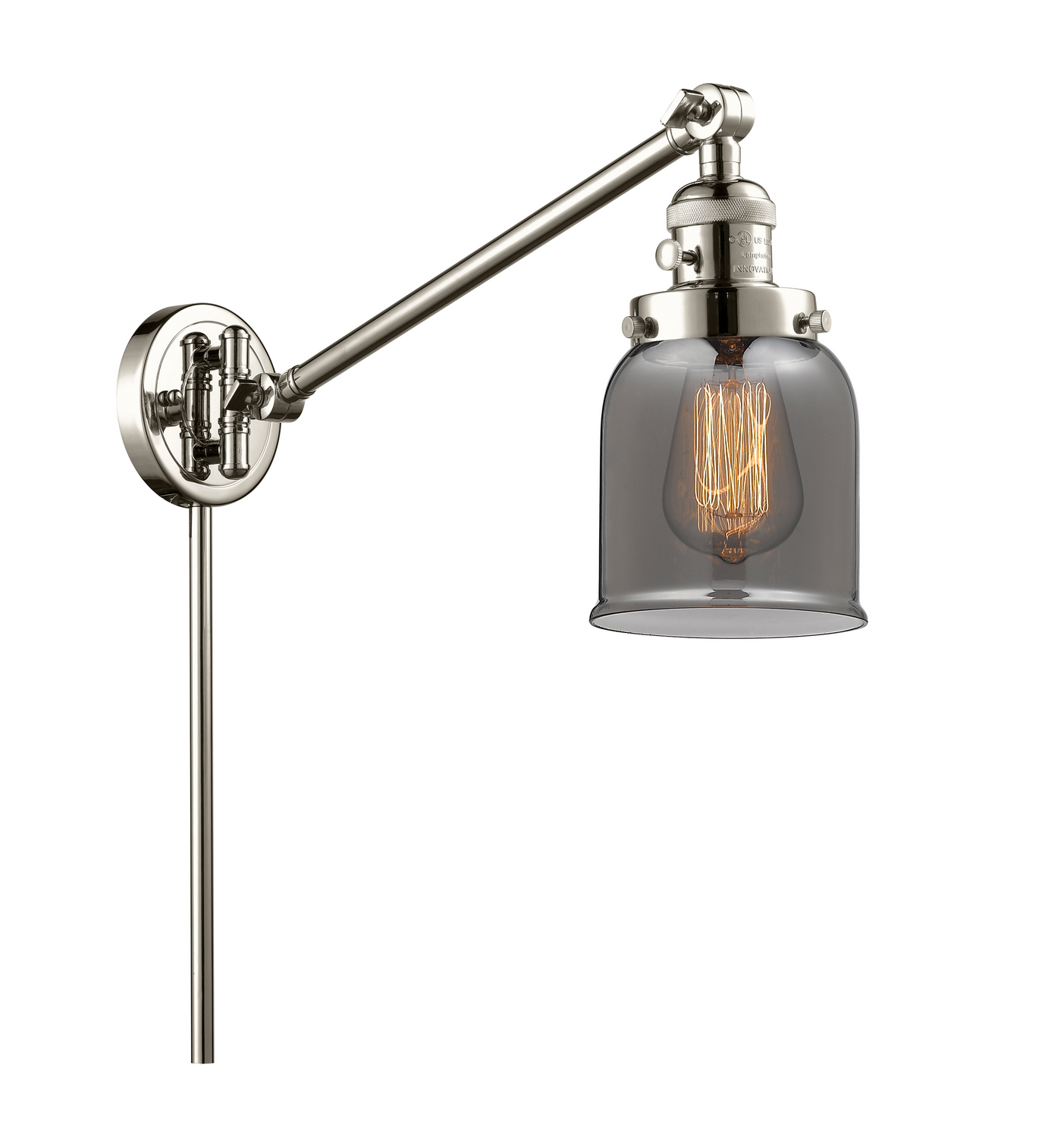 One Light Swing Arm by Innovations - Franklin Restoration Collection, Polished Nickel Finish - 237-PN-G53
