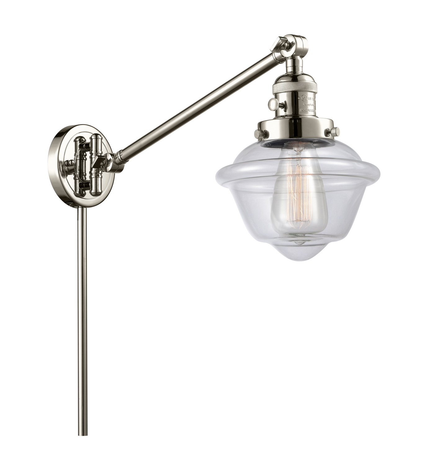One Light Swing Arm by Innovations - Franklin Restoration Collection, Polished Nickel Finish - 237-PN-G532