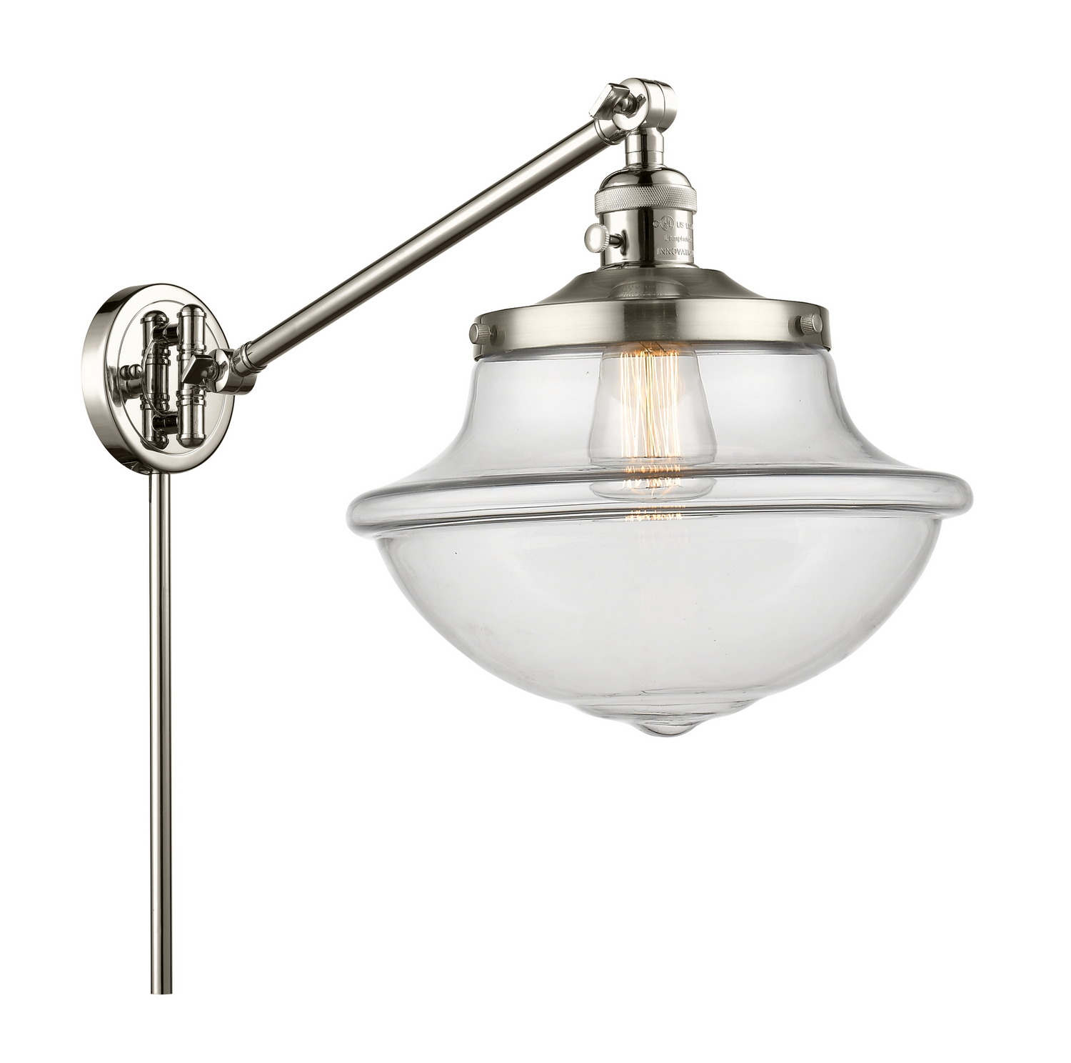 One Light Swing Arm by Innovations - Franklin Restoration Collection, Polished Nickel Finish - 237-PN-G542