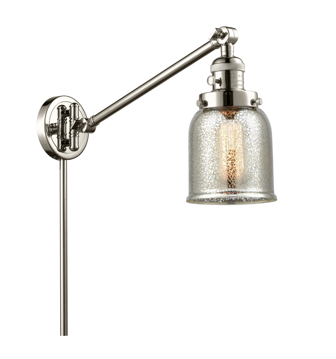 One Light Swing Arm by Innovations - Franklin Restoration Collection, Polished Nickel Finish - 237-PN-G58