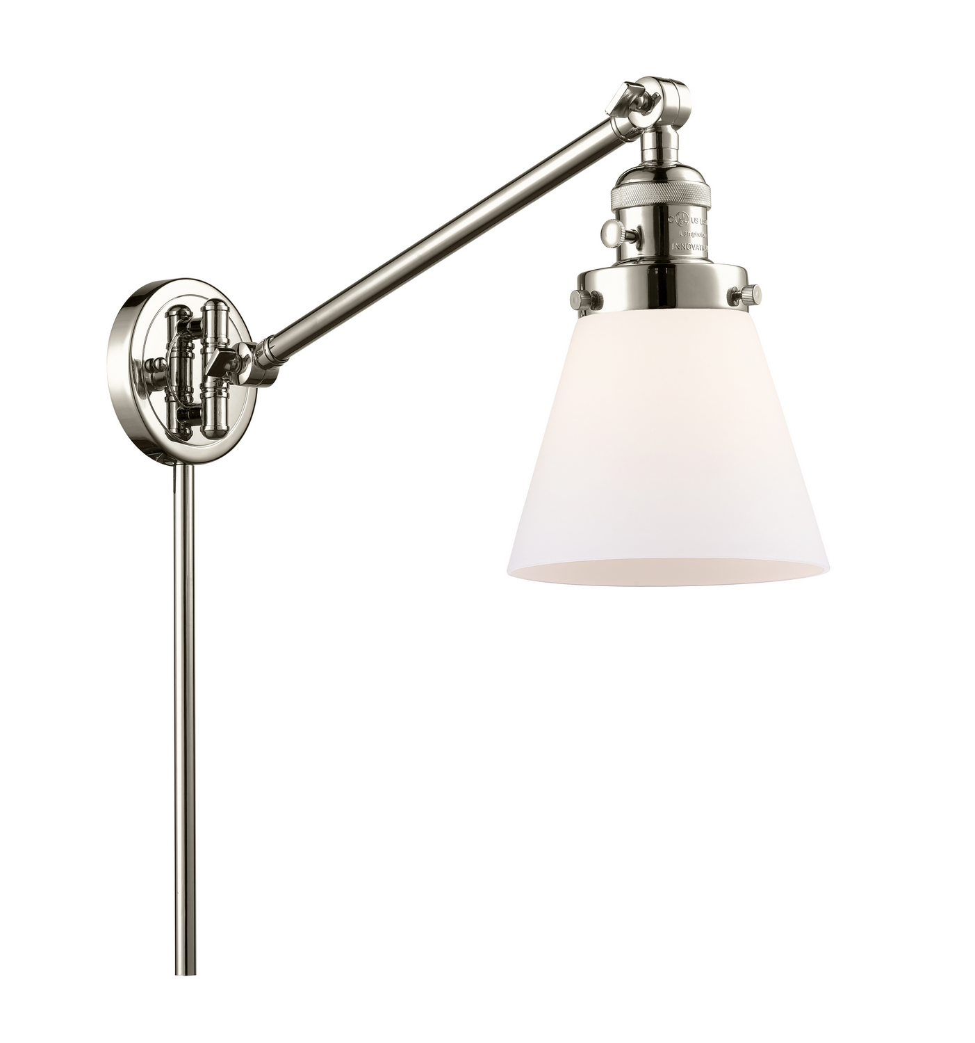 One Light Swing Arm by Innovations - Franklin Restoration Collection, Polished Nickel Finish - 237-PN-G61
