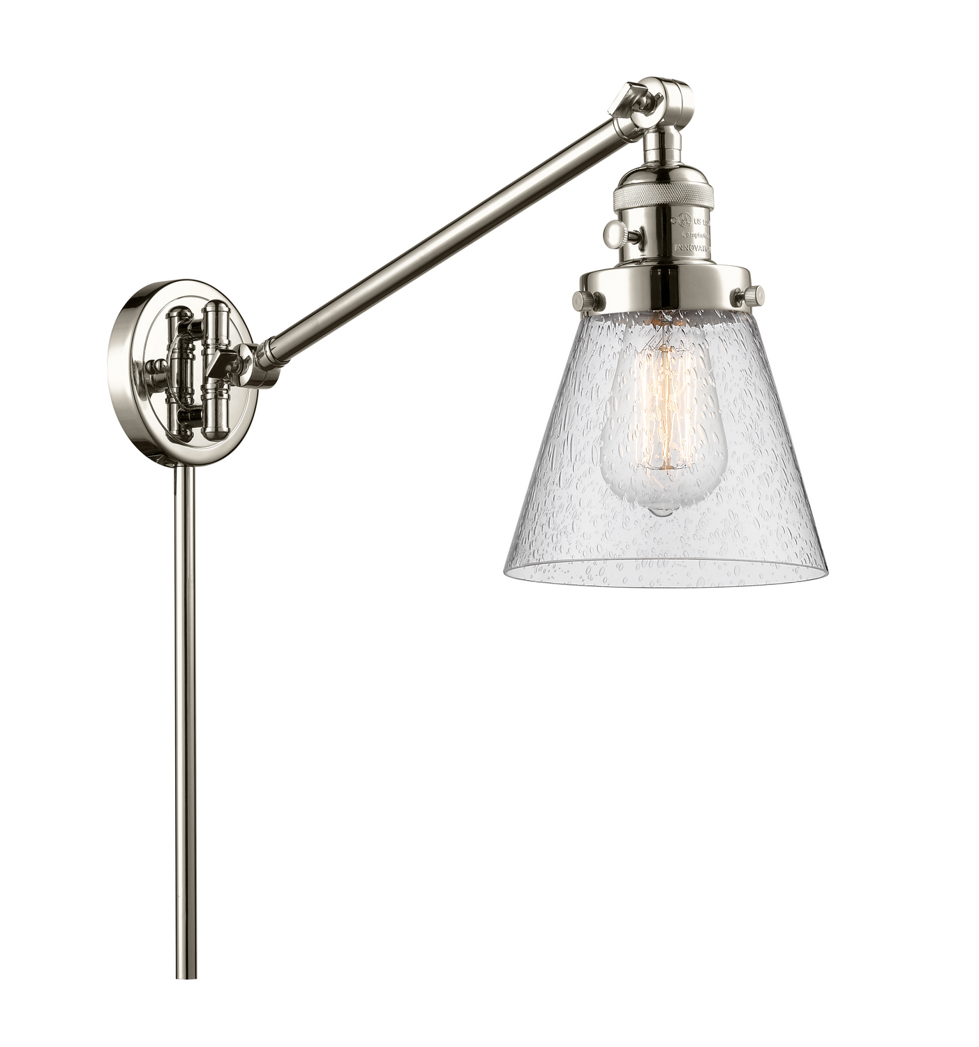 One Light Swing Arm by Innovations - Franklin Restoration Collection, Polished Nickel Finish - 237-PN-G64