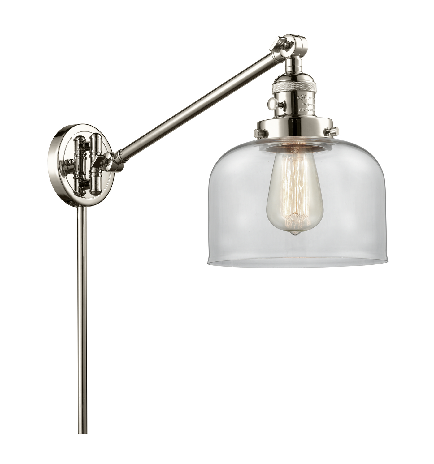One Light Swing Arm by Innovations - Franklin Restoration Collection, Polished Nickel Finish - 237-PN-G72