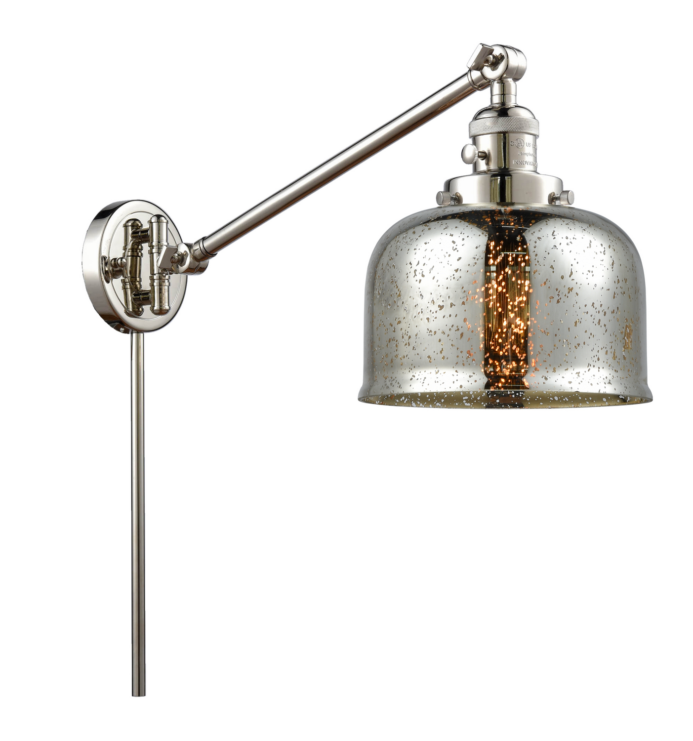 One Light Swing Arm by Innovations - Franklin Restoration Collection, Polished Nickel Finish - 237-PN-G78