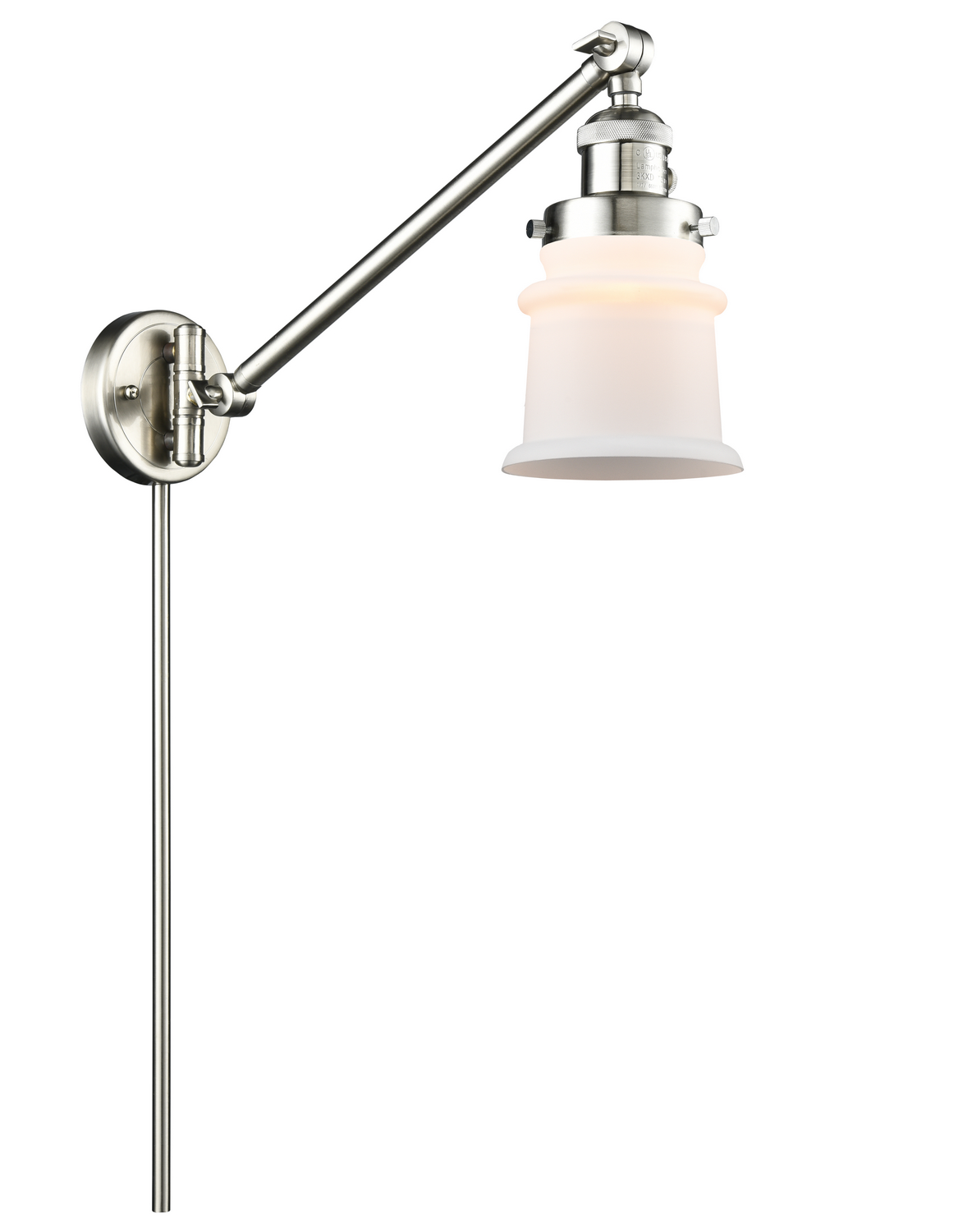 One Light Swing Arm by Innovations - Franklin Restoration Collection, Brushed Satin Nickel Finish - 237-SN-G181S