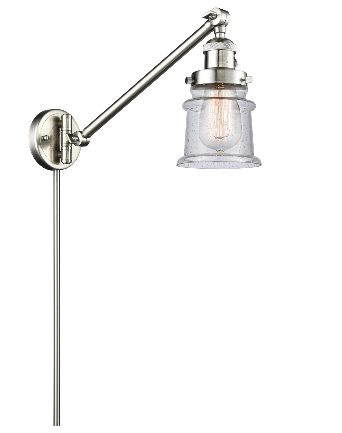 One Light Swing Arm by Innovations - Franklin Restoration Collection, Brushed Satin Nickel Finish - 237-SN-G184S