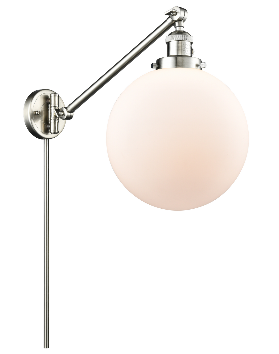 One Light Swing Arm by Innovations - Franklin Restoration Collection, Brushed Satin Nickel Finish - 237-SN-G201-10
