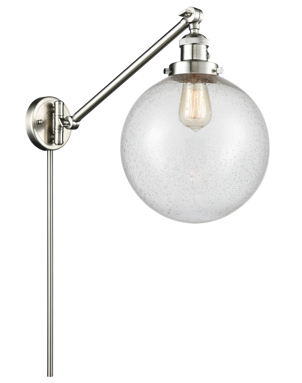 One Light Swing Arm by Innovations - Franklin Restoration Collection, Brushed Satin Nickel Finish - 237-SN-G204-10