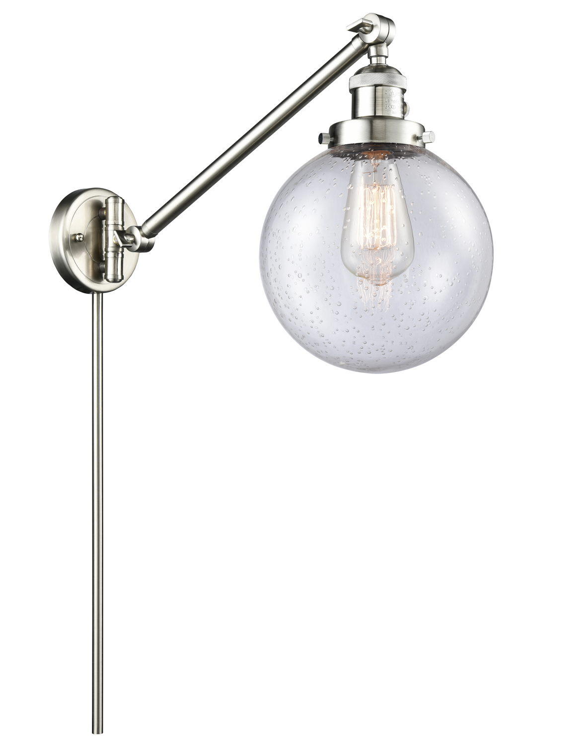 One Light Swing Arm by Innovations - Franklin Restoration Collection, Brushed Satin Nickel Finish - 237-SN-G204-8