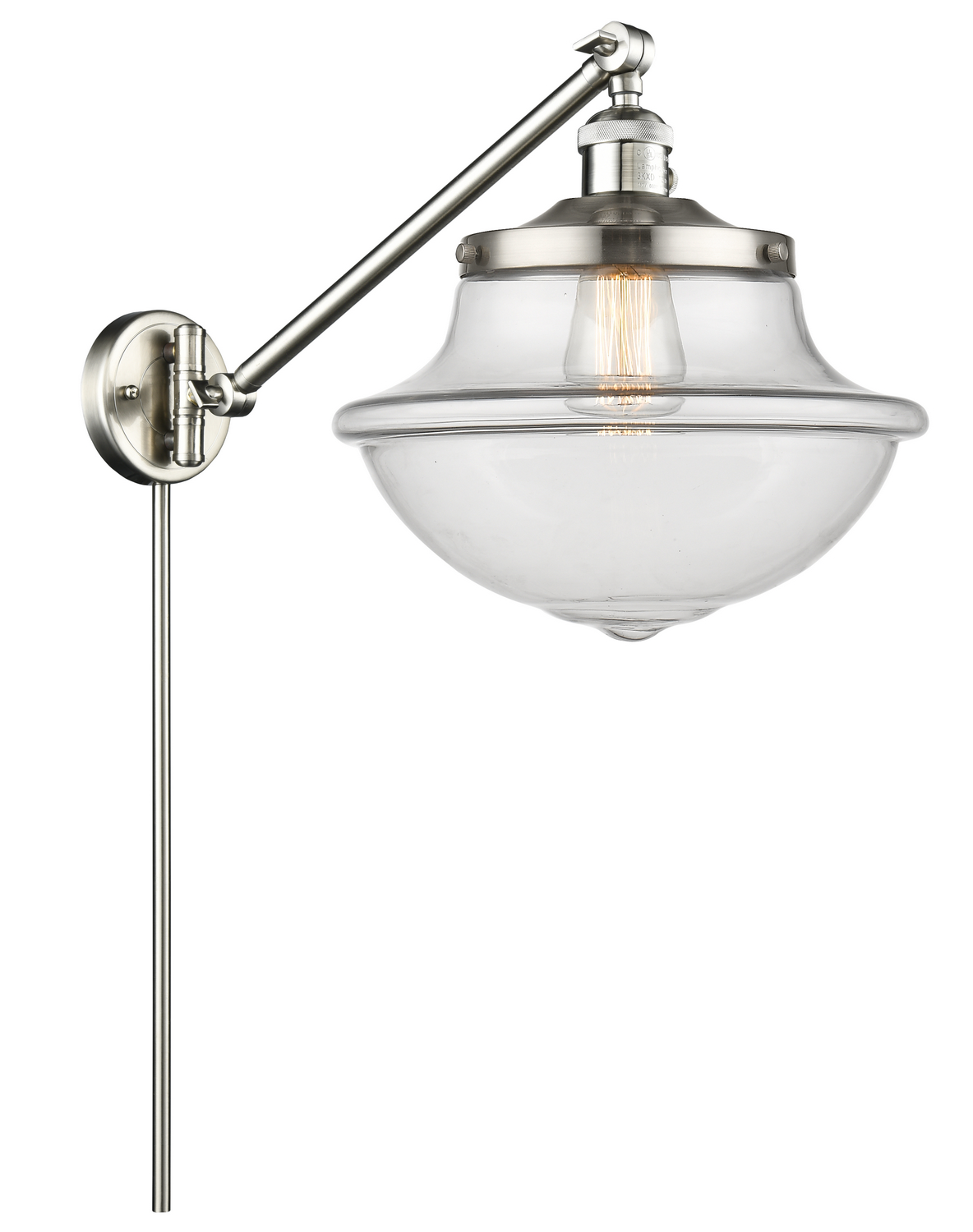 One Light Swing Arm by Innovations - Franklin Restoration Collection, Brushed Satin Nickel Finish - 237-SN-G542