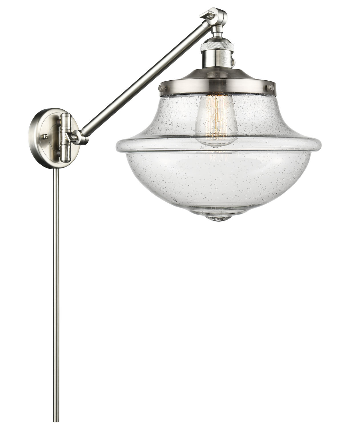 One Light Swing Arm by Innovations - Franklin Restoration Collection, Brushed Satin Nickel Finish - 237-SN-G544
