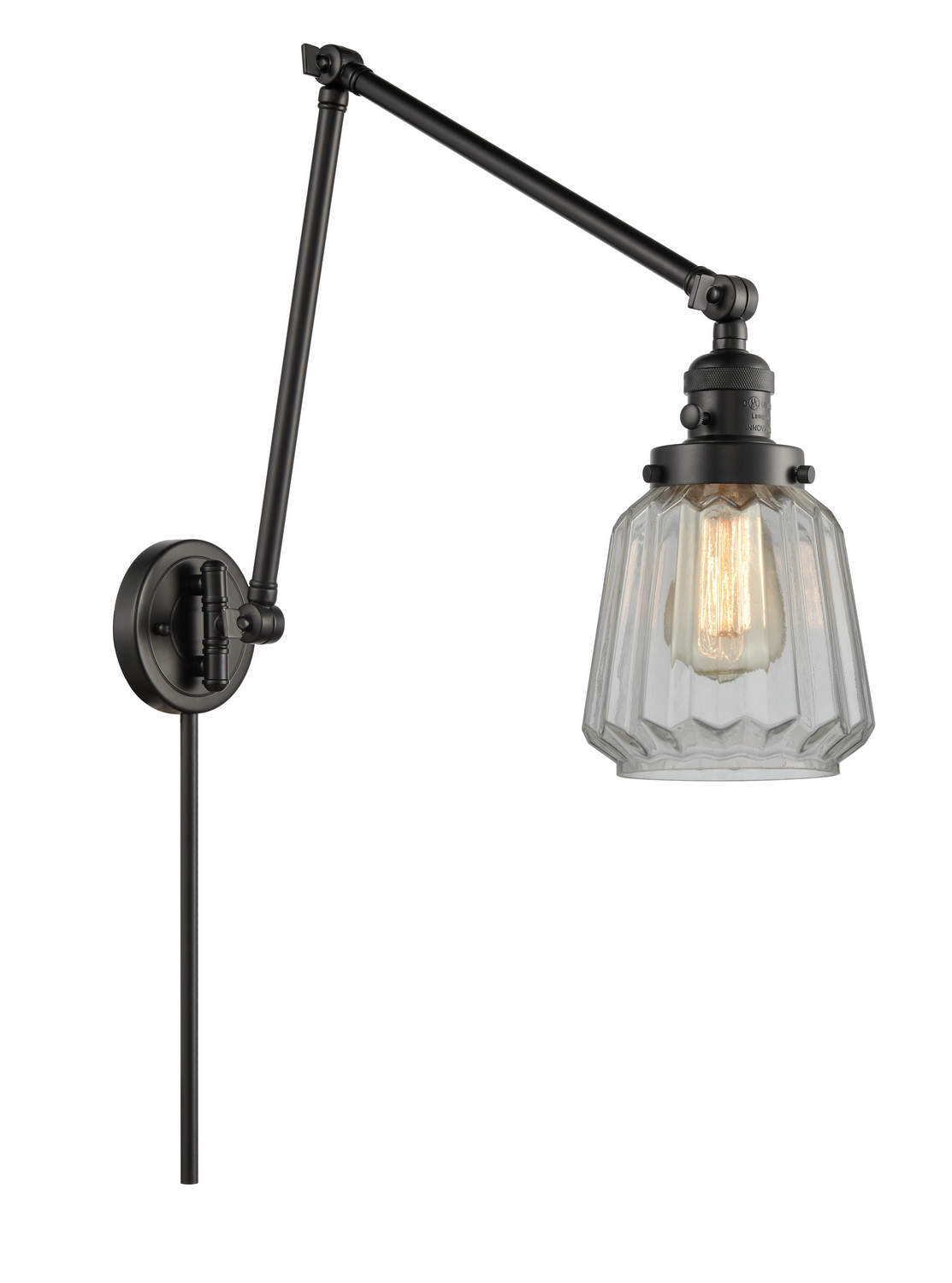 One Light Swing Arm by Innovations - Franklin Restoration Collection, Matte Black Finish - 238-BK-G142