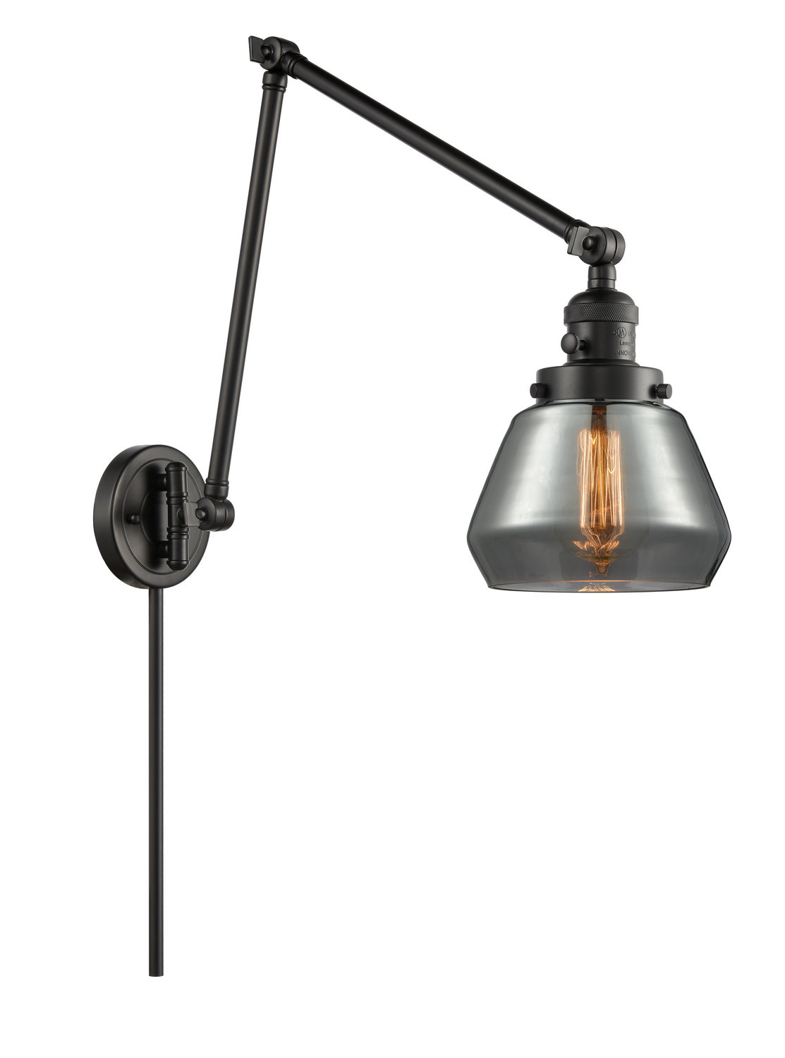 One Light Swing Arm by Innovations - Franklin Restoration Collection, Matte Black Finish - 238-BK-G173